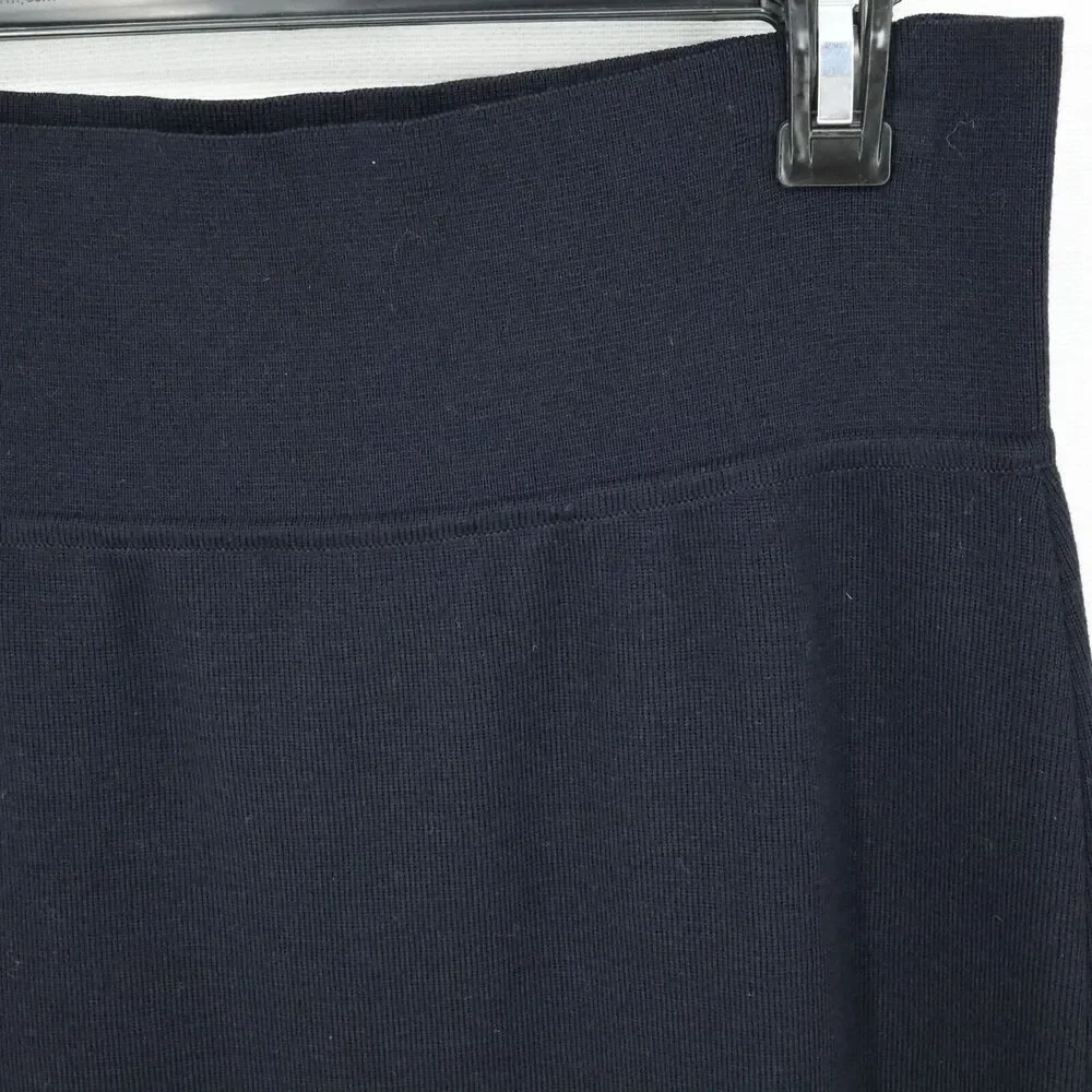 Laurel Escada Sweater Skirt Womens 8 US 40 EU Navy Blue Wool Knit Pull On Vtg